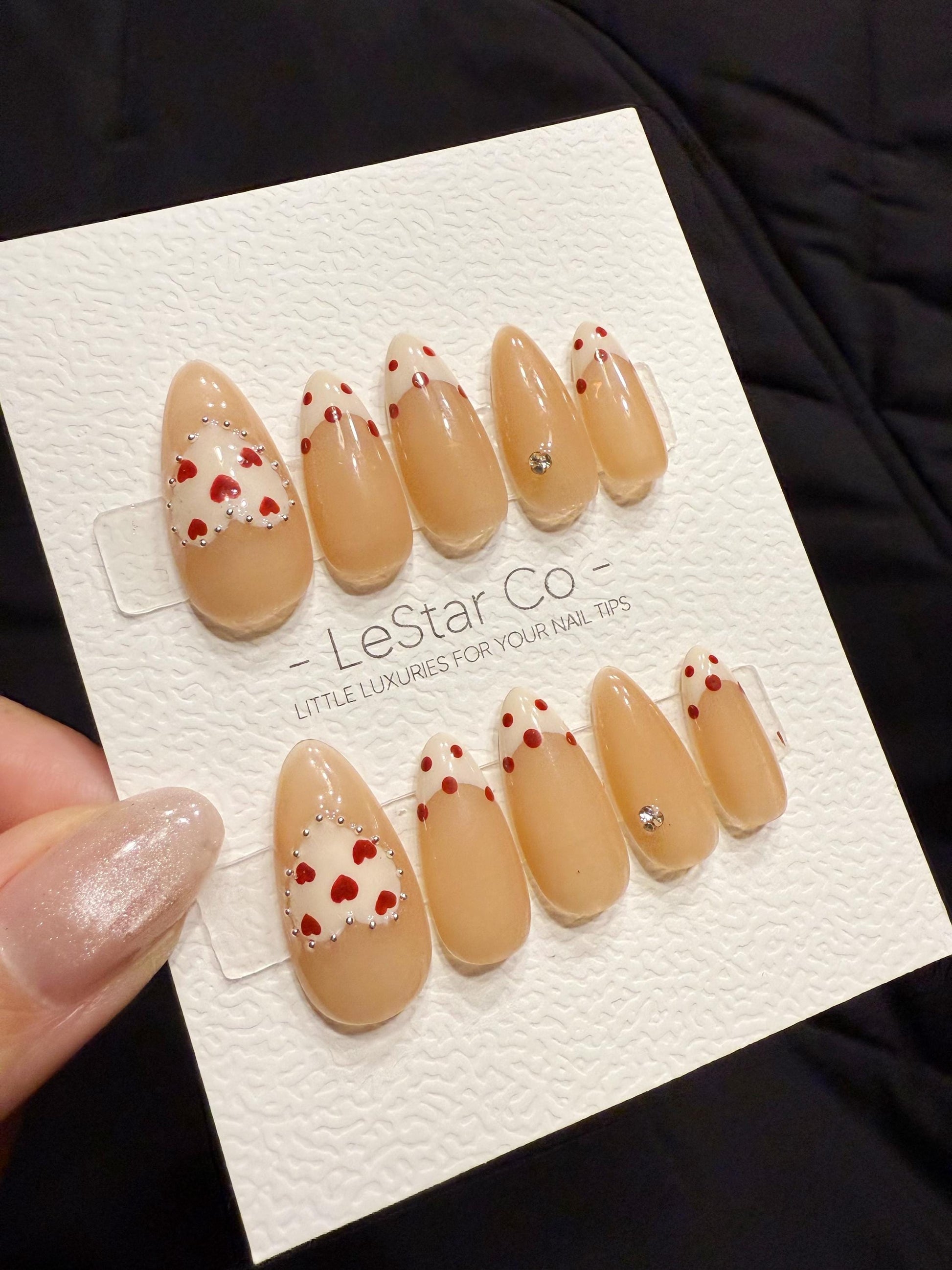 Reusable Heartline Classic | Handmade Press On Gel Acrylic Nails | 4for3 Timed Offer
