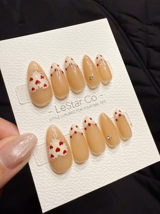Reusable Heartline Classic | Handmade Press On Gel Acrylic Nails | 4for3 Timed Offer