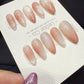 Reusable Peach Glimmer Cat Eye | Handmade Press On Gel Acrylic Nails | 4for3 Timed Offer