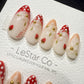Reusable Creamy Strawberry Fields | Handmade Press On Gel Acrylic Nails | 4for3 Timed Offer