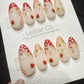 Reusable Creamy Strawberry Fields | Handmade Press On Gel Acrylic Nails | 4for3 Timed Offer