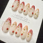 Reusable Creamy Strawberry Fields | Handmade Press On Gel Acrylic Nails | 4for3 Timed Offer