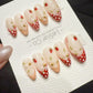 Reusable Creamy Strawberry Fields | Handmade Press On Gel Acrylic Nails | 4for3 Timed Offer