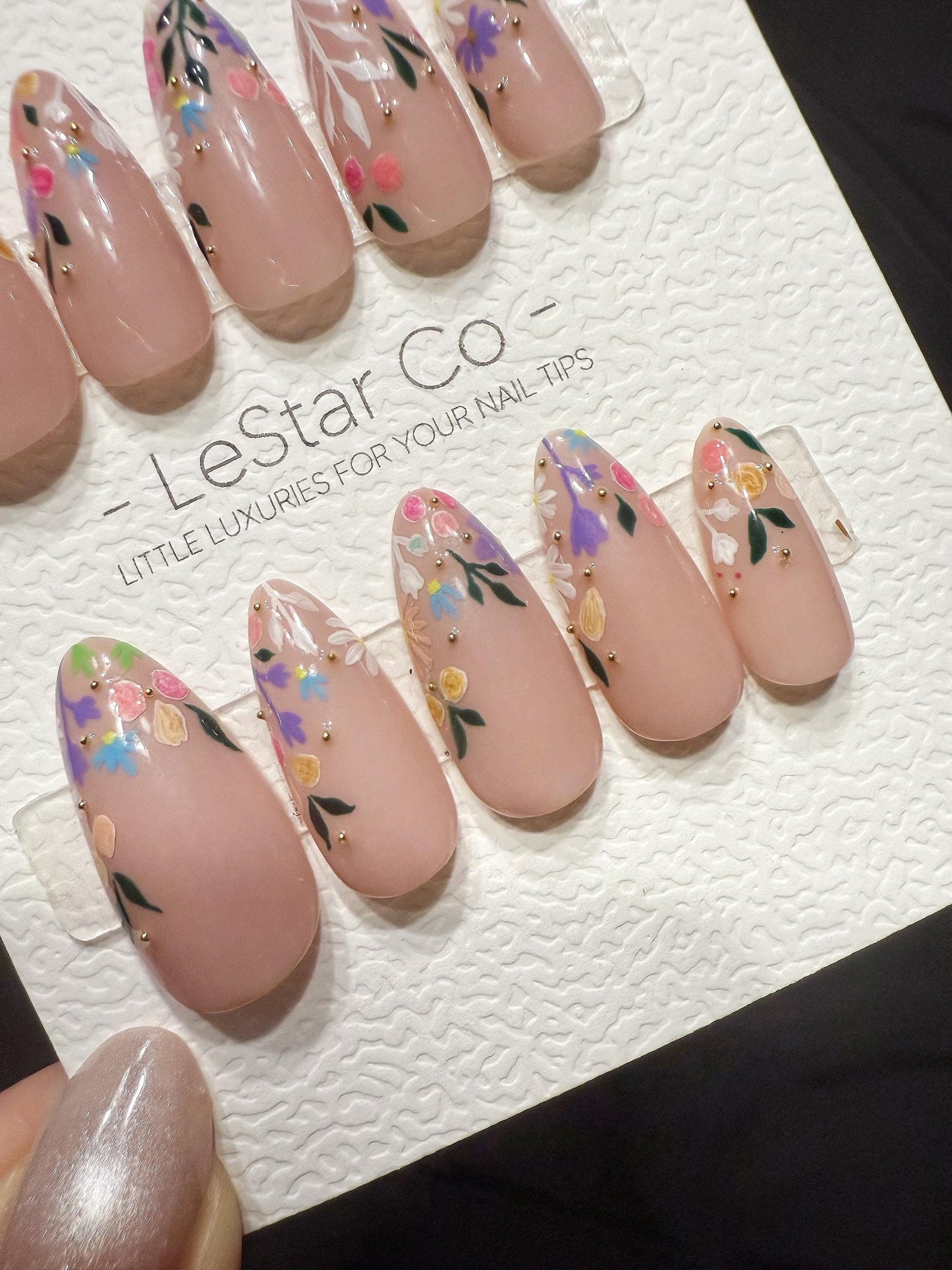 Reusable Garden Confetti | Handmade Press On Gel Acrylic Nails | 4for3 Timed Offer