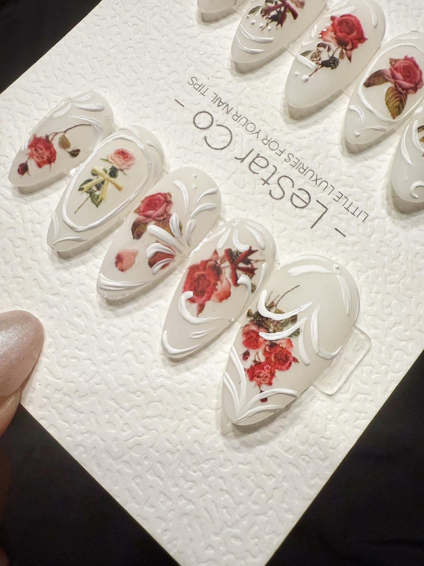 Reusable Vintage Rose Cameo | Handmade Press On Gel Acrylic Nails | 4for3 Timed Offer