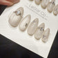 Reusable Crystal Frost | Handmade Press On Gel Acrylic Nails | 4for3 Timed Offer
