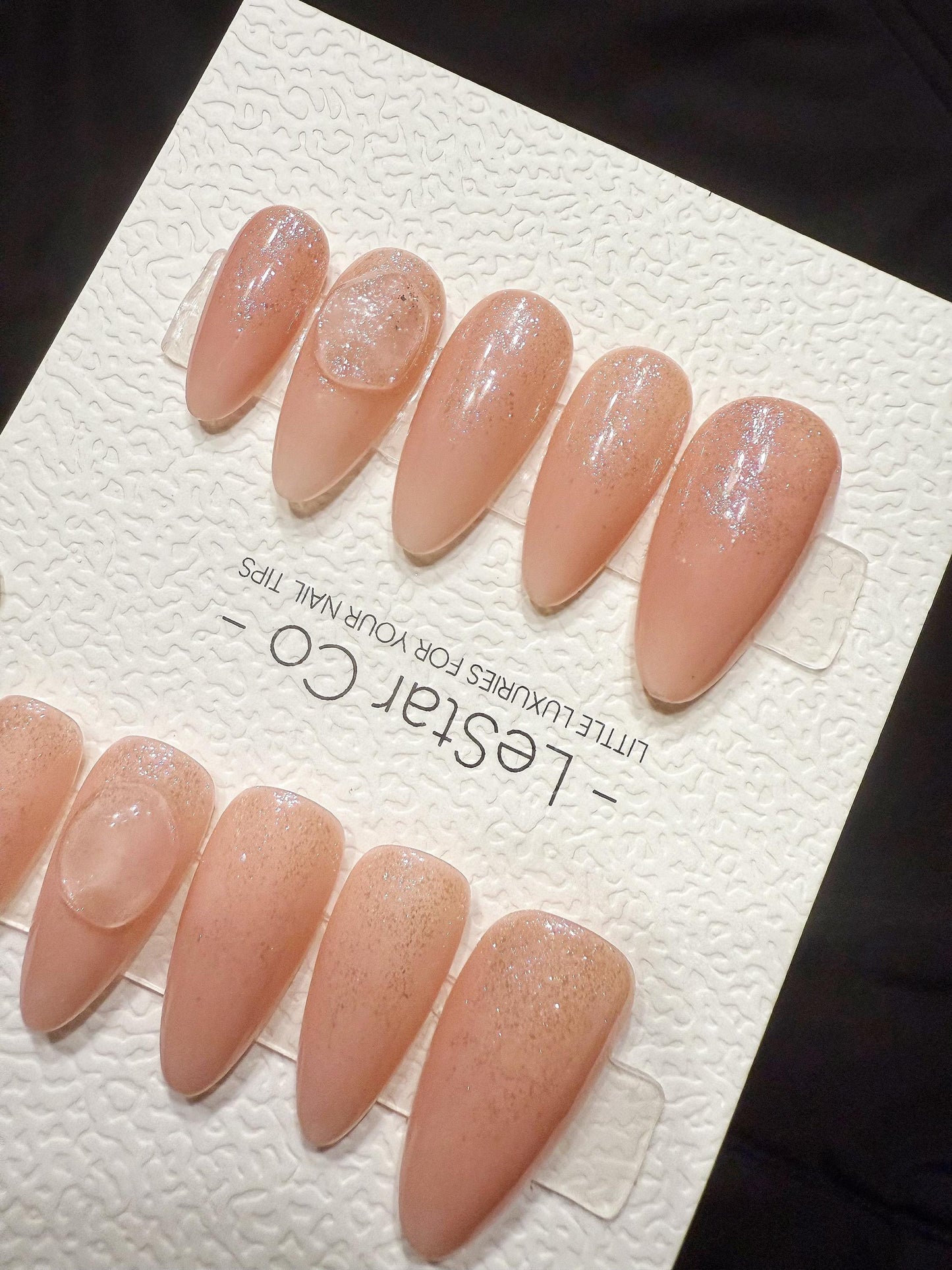 Reusable Peach Jelly Glow | Handmade Press On Gel Acrylic Nails | 4for3 Timed Offer