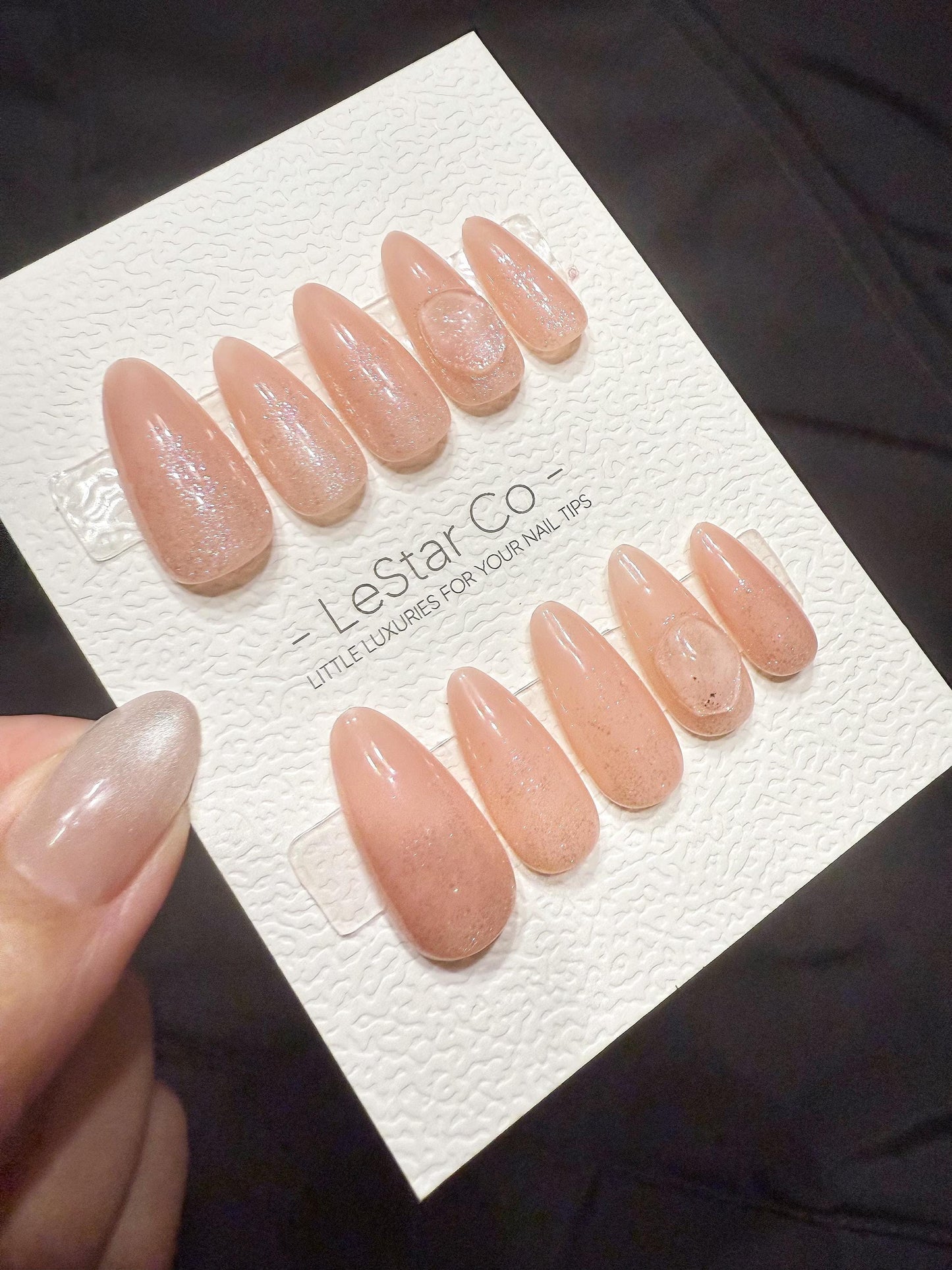 Reusable Peach Jelly Glow | Handmade Press On Gel Acrylic Nails | 4for3 Timed Offer