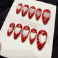 Reusable Candy Heart Pop Cat Eye | Handmade Press On Gel Acrylic Nails | 4for3 Timed Offer