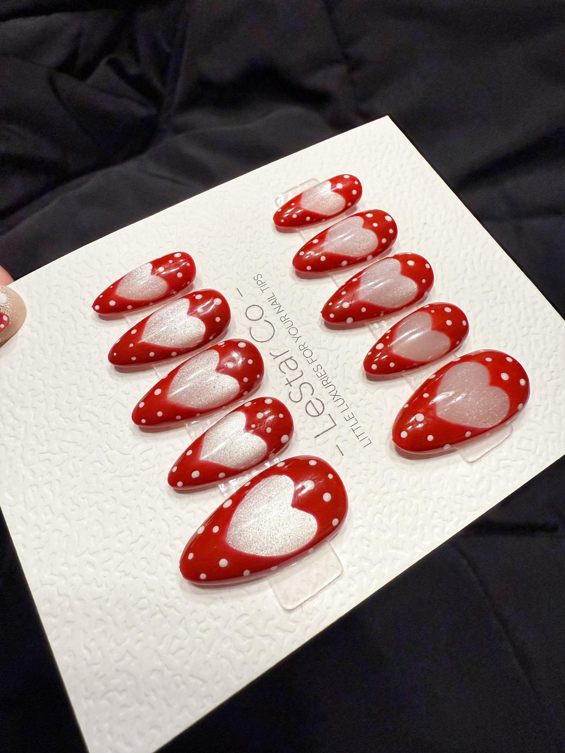 Reusable Candy Heart Pop Cat Eye | Handmade Press On Gel Acrylic Nails | 4for3 Timed Offer