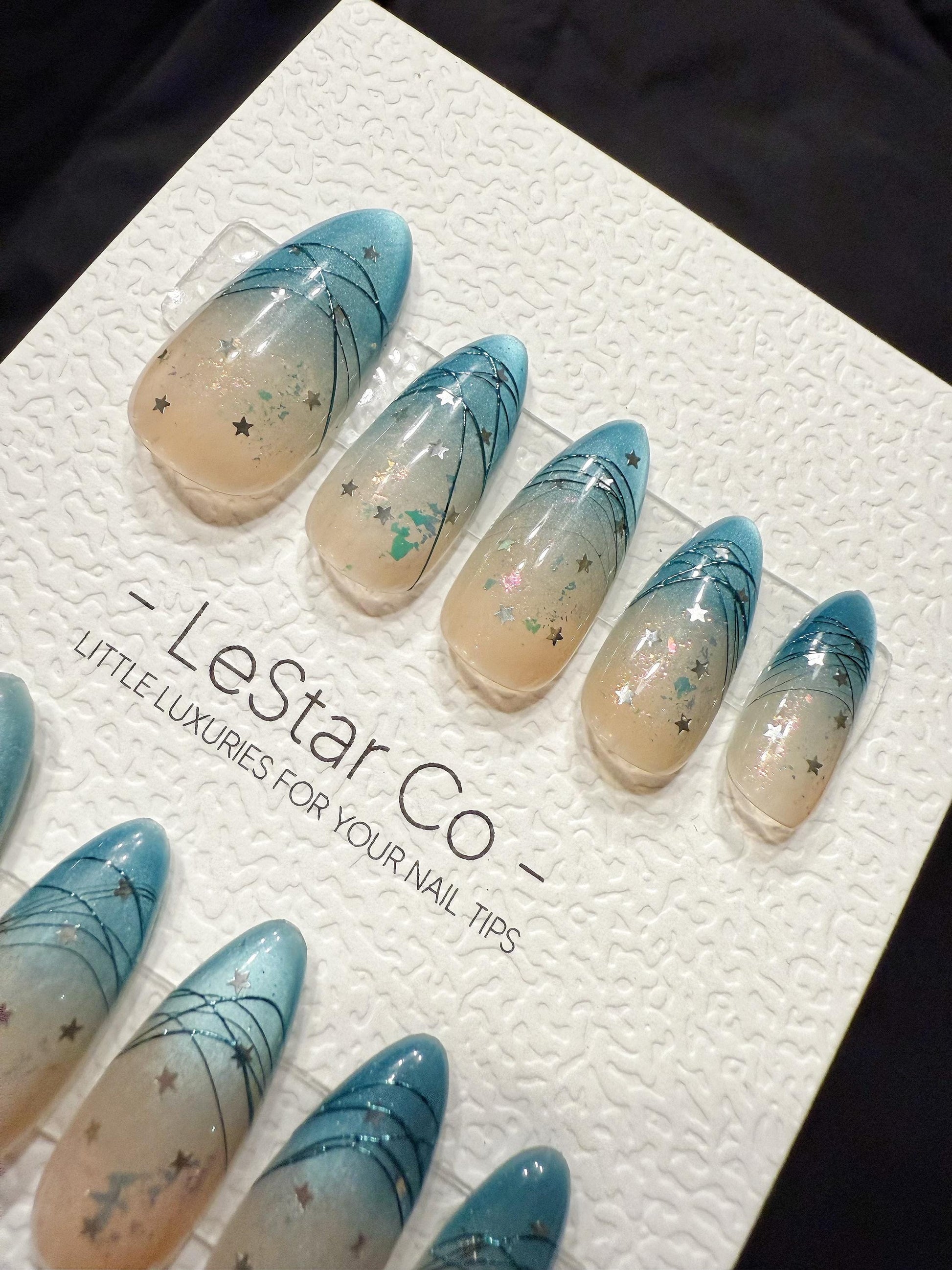 Reusable Celestial Drift Cat Eye| Handmade Press On Gel Nails | 4for3 Timed Offer