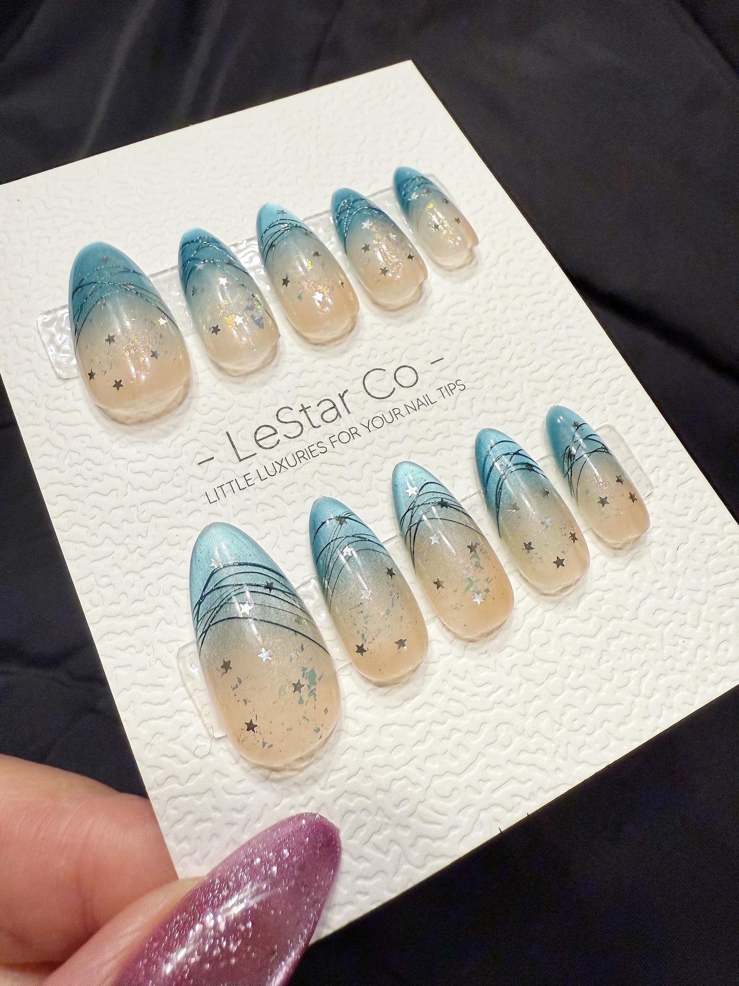 Reusable Celestial Drift Cat Eye| Handmade Press On Gel Nails | 4for3 Timed Offer