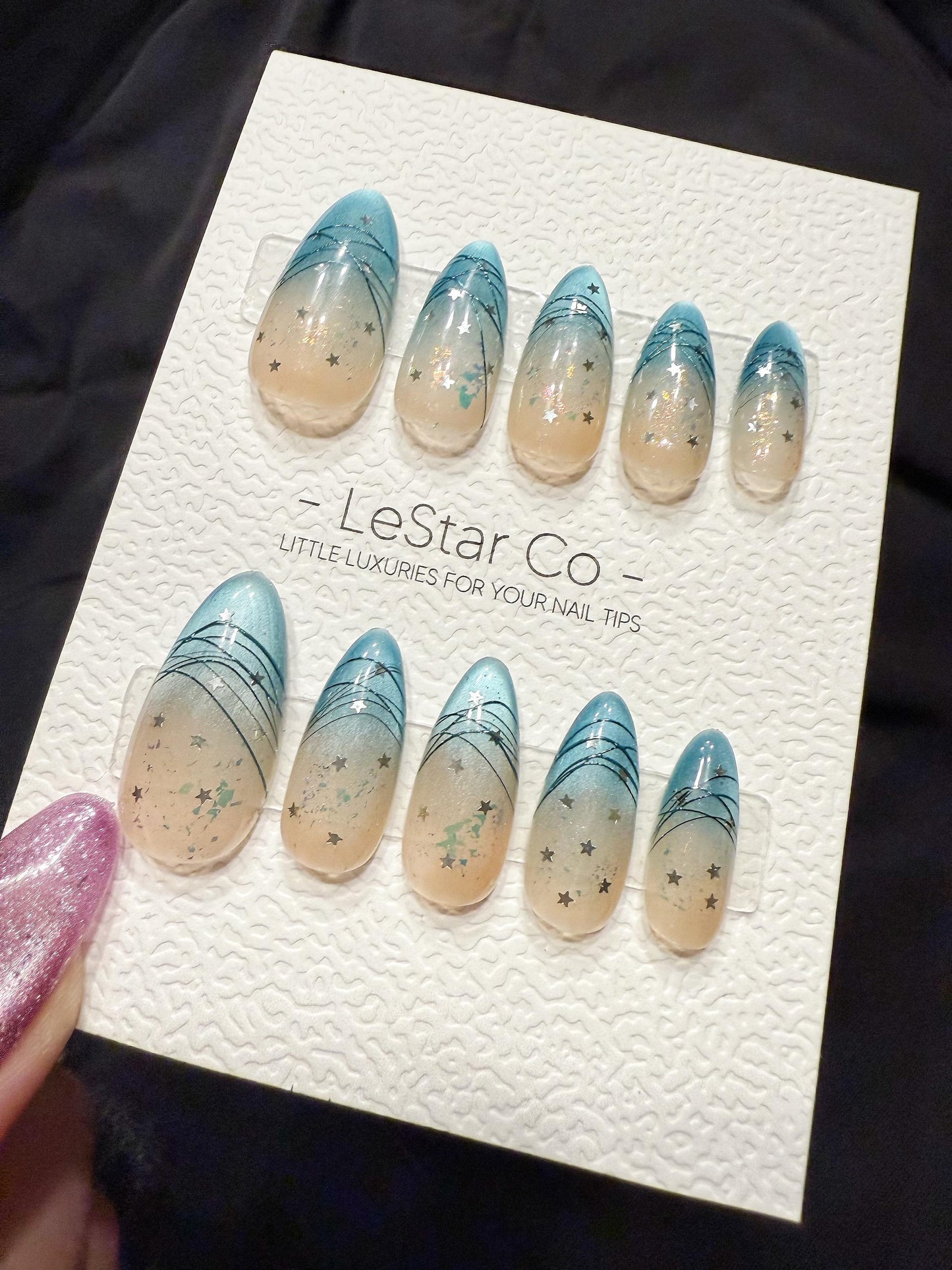 Reusable Celestial Drift Cat Eye| Handmade Press On Gel Nails | 4for3 Timed Offer
