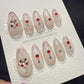 Reusable Ruby Frost Cat Eye | Handmade Press On Gel Acrylic Nails | 4for3 Timed Offer