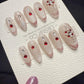 Reusable Ruby Frost Cat Eye | Handmade Press On Gel Acrylic Nails | 4for3 Timed Offer