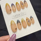 Reusable Golden Compass | Handmade Press On Gel Acrylic Nails | 4for3 Timed Offer