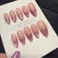 Reusable Pink Nebula Cat Eye | Handmade Press On Gel Acrylic Nails | 4for3 Timed Offer