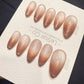 Reusable Rosy Veil Cat Eye | Handmade Press On Gel Acrylic Nails | 4for3 Timed Offer