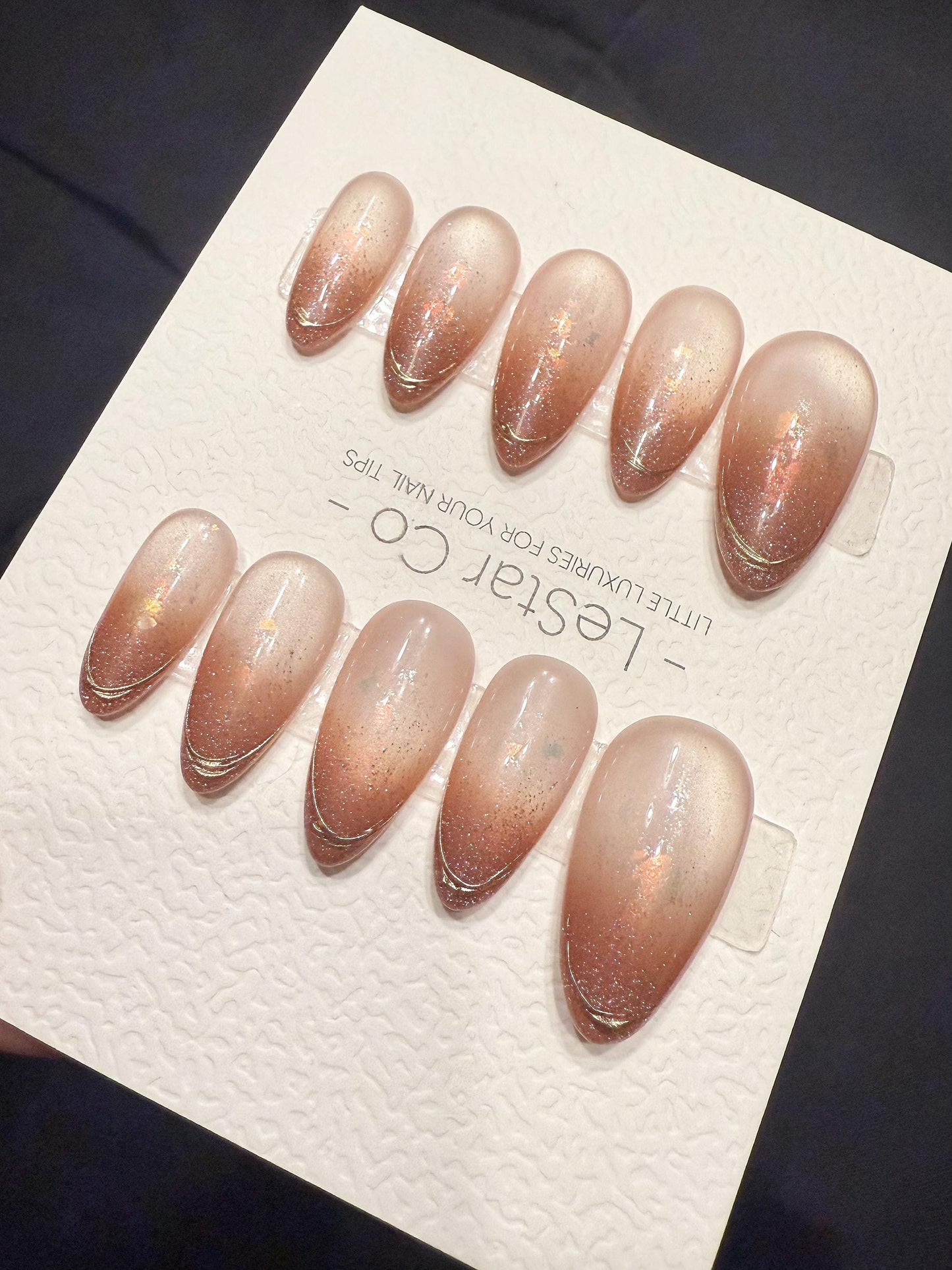 Reusable Rosy Veil Cat Eye | Handmade Press On Gel Acrylic Nails | 4for3 Timed Offer