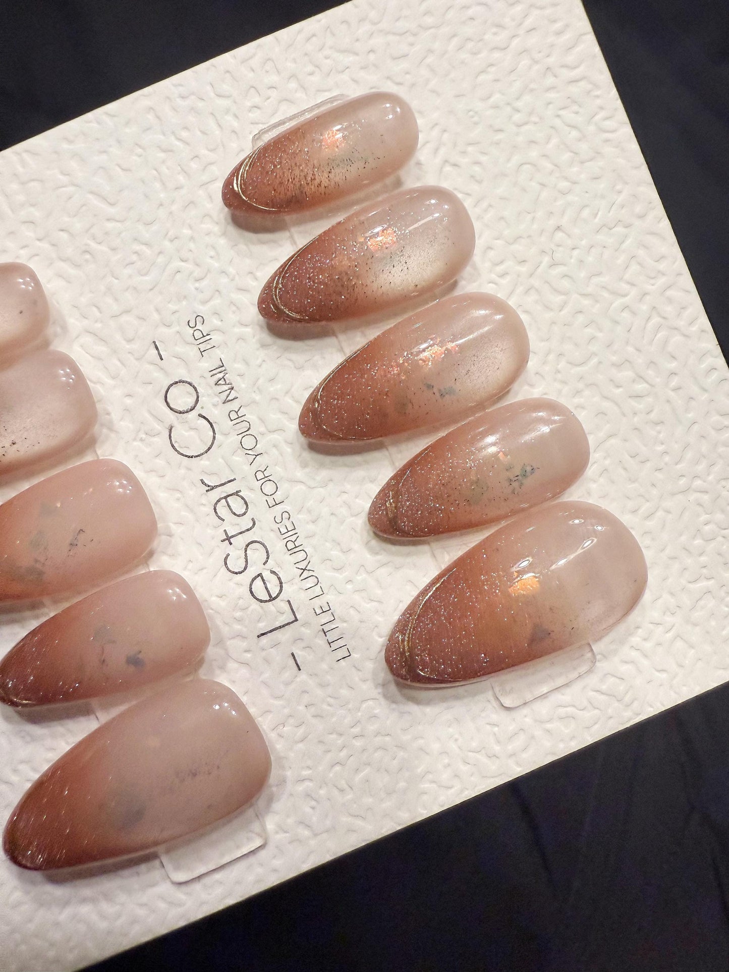 Reusable Rosy Veil Cat Eye | Handmade Press On Gel Acrylic Nails | 4for3 Timed Offer