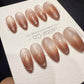 Reusable Rosy Veil Cat Eye | Handmade Press On Gel Acrylic Nails | 4for3 Timed Offer