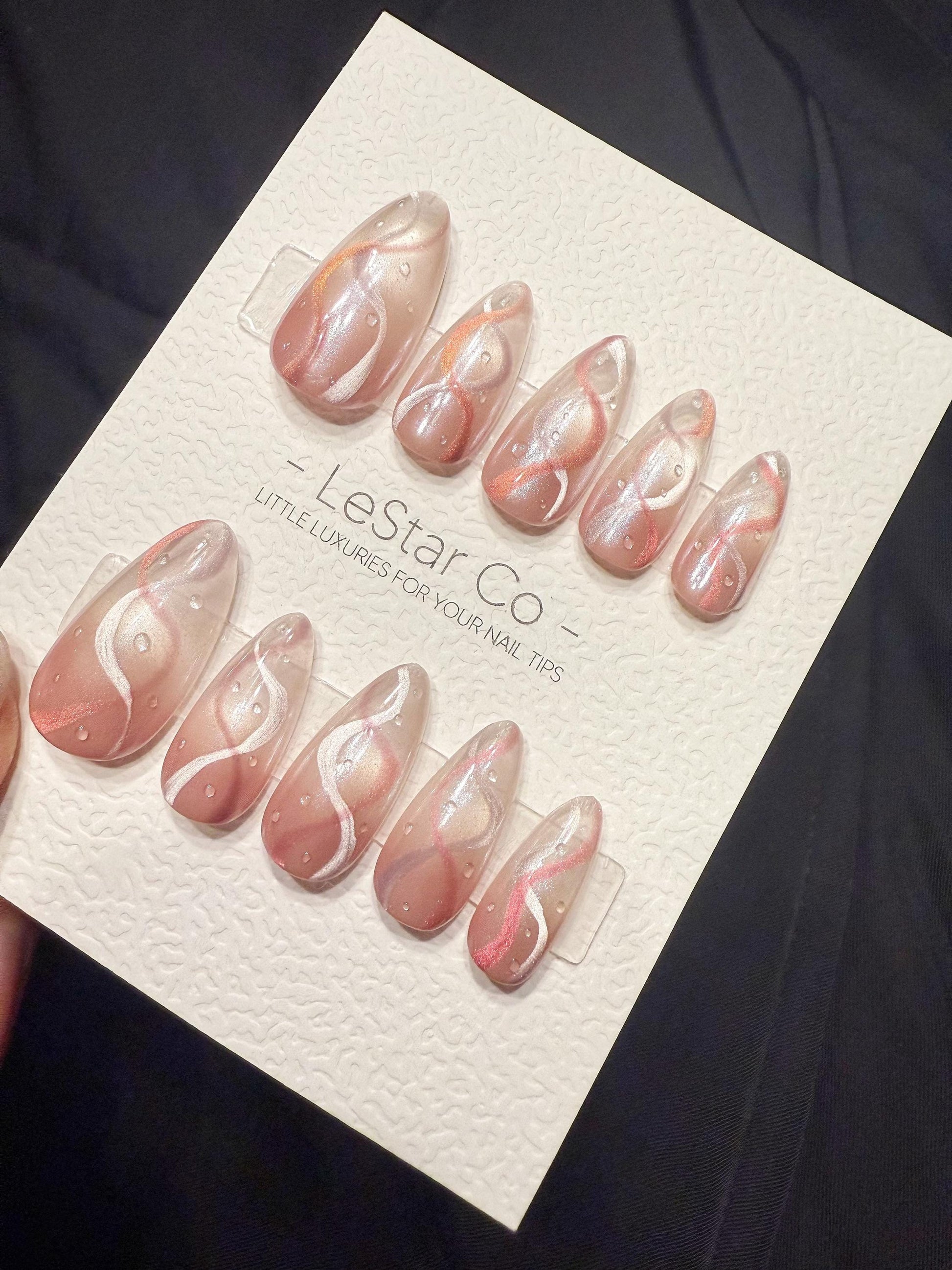Reusable Twist Bloom Cat Eye | Handmade Press On Gel Acrylic Nails | 4for3 Timed Offer