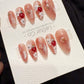 Reusable Strawberry and Flower | Handmade Press On Gel Acrylic Nails | 4for3 Timed Offer