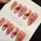 Reusable Strawberry and Flower | Handmade Press On Gel Acrylic Nails | 4for3 Timed Offer