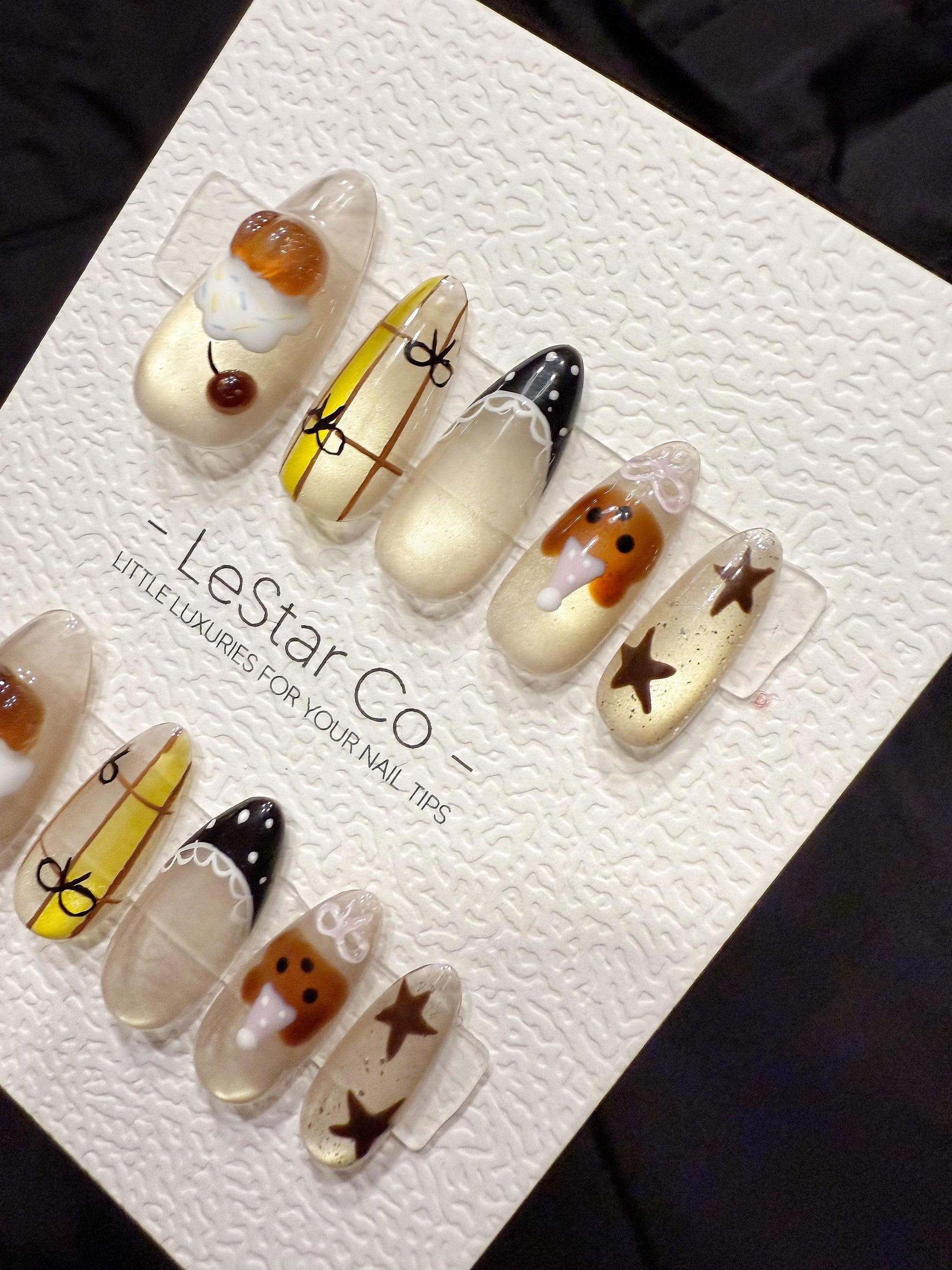 Reusable Cupcake Teddy | Handmade Press On Gel Acrylic Nails | 4for3 Timed Offer