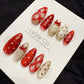 Reusable Holidy Gift Wrap | Handmade Press On Gel Acrylic Nails | 4for3 Timed Offer