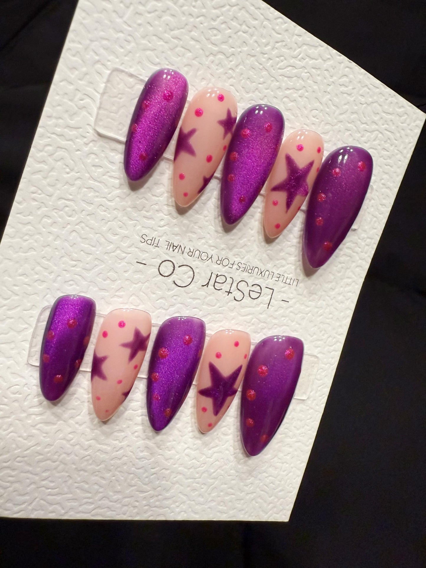 Reusable Violet Stardream | Handmade Press On Gel Acrylic Nails | 4for3 Timed Offer