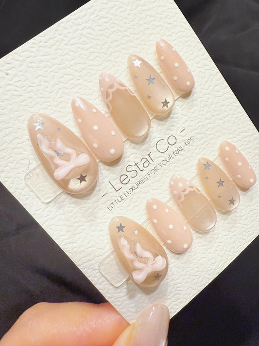 Reusable Celestial Angel Glow | Handmade Press On Gel Acrylic Nails | 4for3 Timed Offer