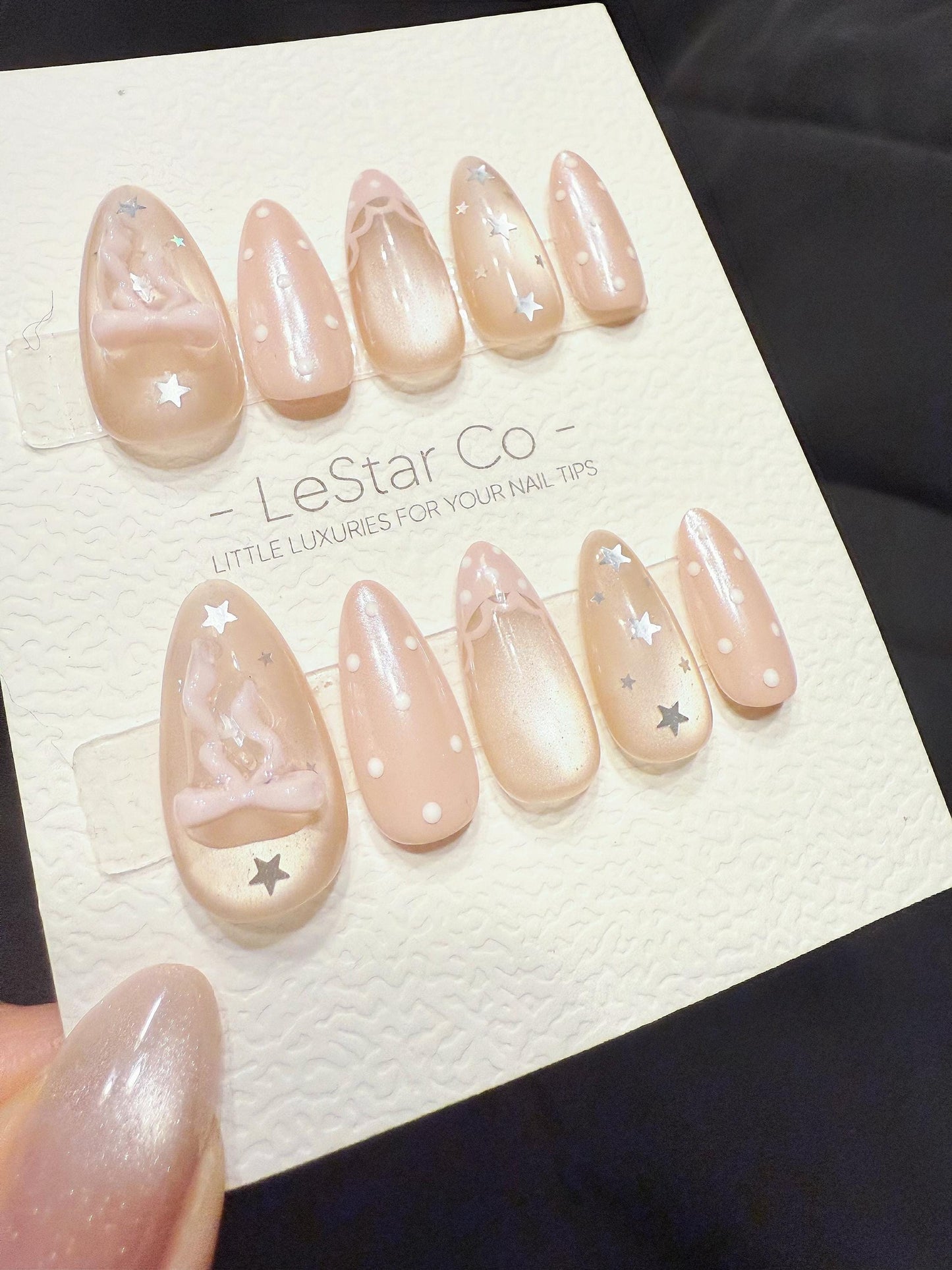 Reusable Celestial Angel Glow | Handmade Press On Gel Acrylic Nails | 4for3 Timed Offer