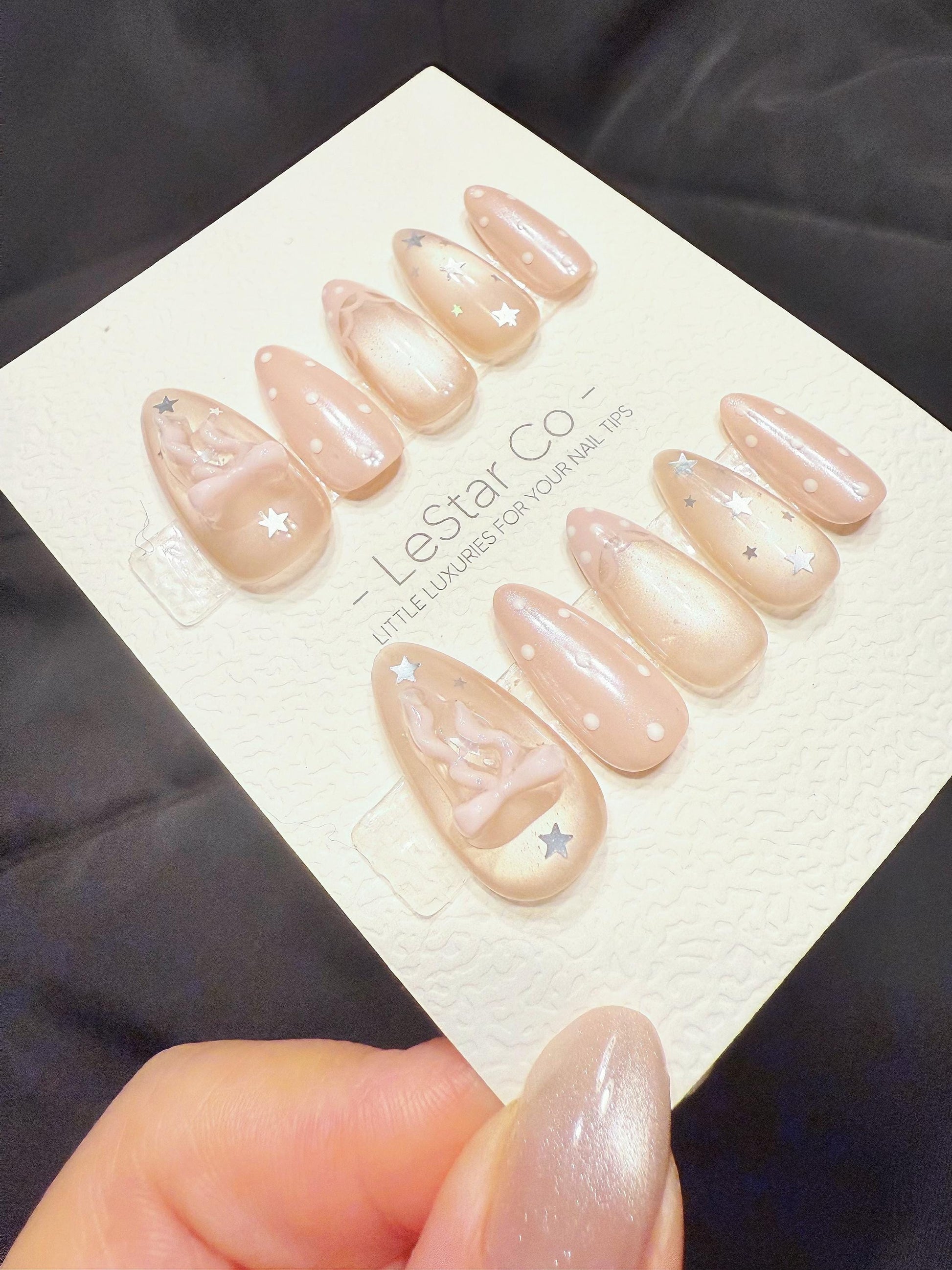 Reusable Celestial Angel Glow | Handmade Press On Gel Acrylic Nails | 4for3 Timed Offer