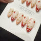 Reusable Creamy Strawberry Fields | Handmade Press On Gel Acrylic Nails | 4for3 Timed Offer