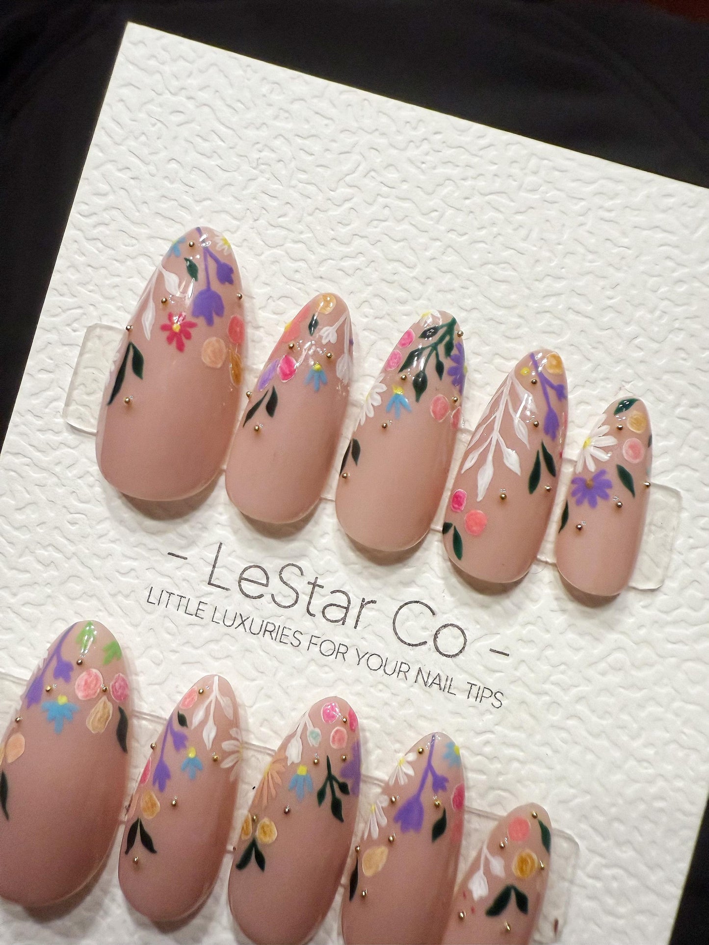 Reusable Garden Confetti | Handmade Press On Gel Acrylic Nails | 4for3 Timed Offer