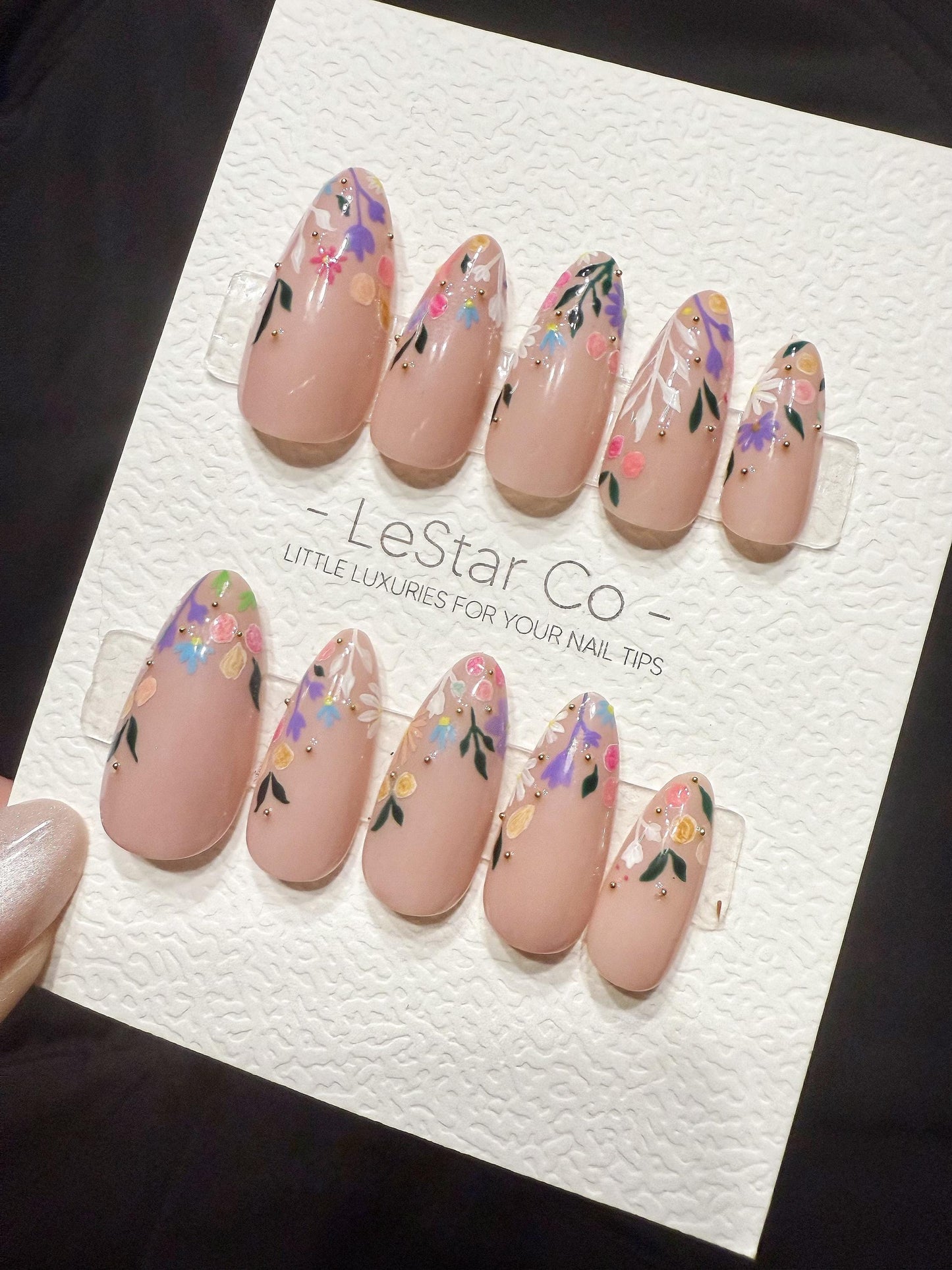 Reusable Garden Confetti | Handmade Press On Gel Acrylic Nails | 4for3 Timed Offer