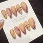 Reusable Rose Quartz Marble | Handmade Press On Gel Acrylic Nails | 4for3 Timed Offer