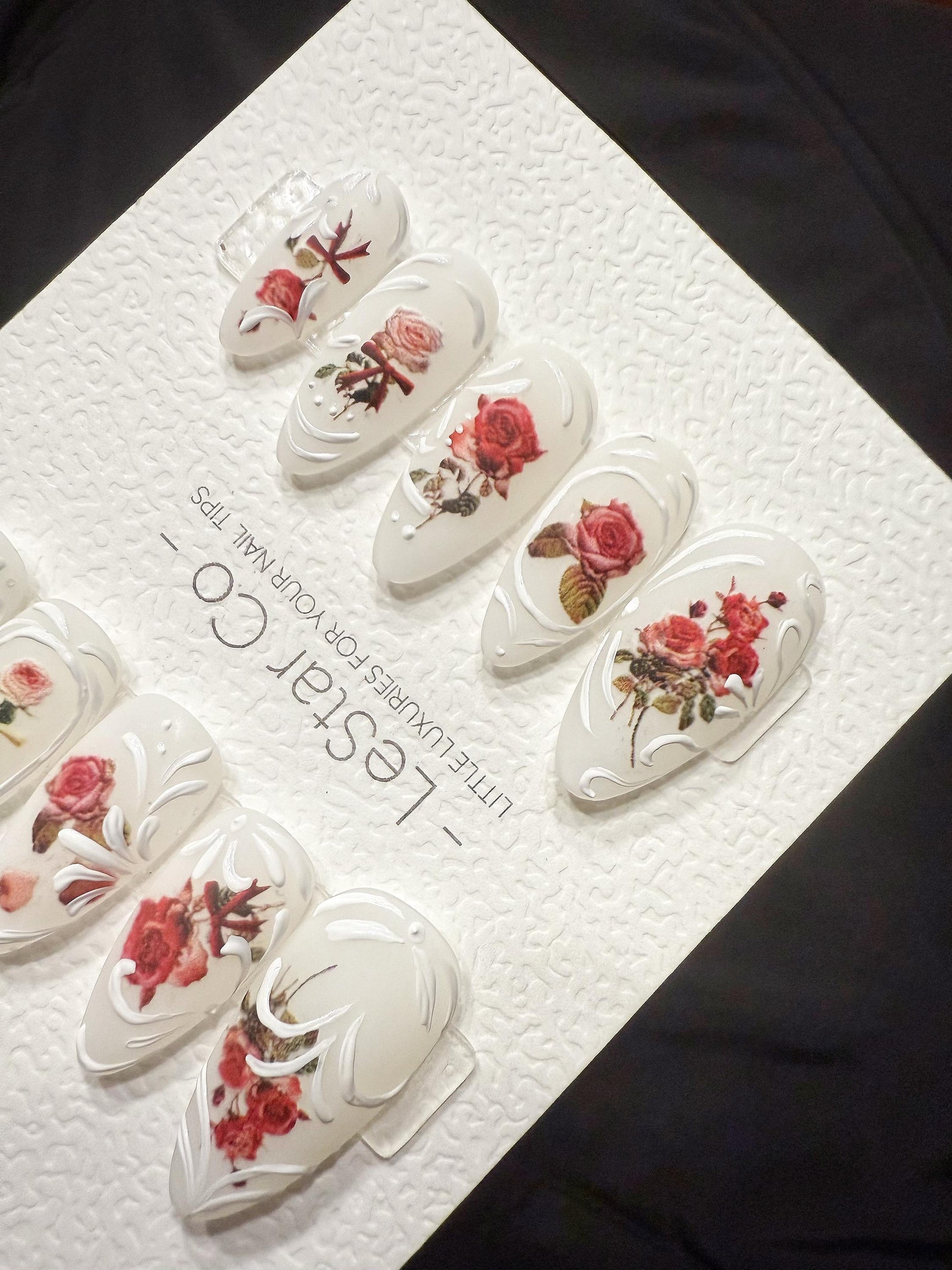 Reusable Vintage Rose Cameo | Handmade Press On Gel Acrylic Nails | 4for3 Timed Offer