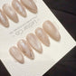 Reusable Champagne Cloud Glow | Handmade Press On Gel Acrylic Nails | 4for3 Timed Offer