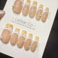 Reusable Apricot Pearl Drip | Handmade Press On Gel Acrylic Nails | 4for3 Timed Offer