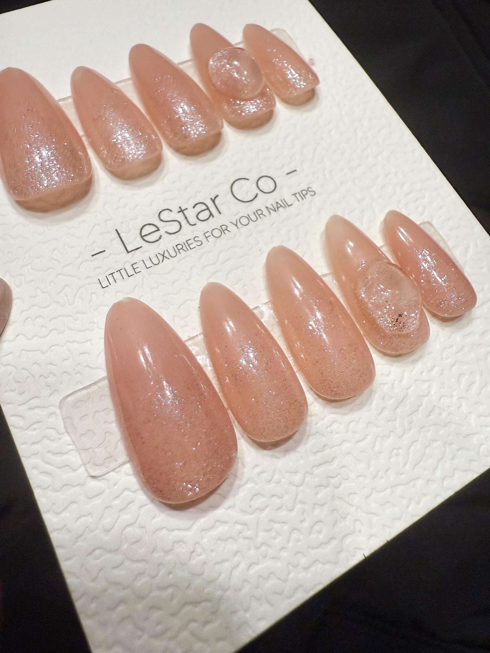 Reusable Peach Jelly Glow | Handmade Press On Gel Acrylic Nails | 4for3 Timed Offer