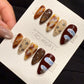 Reusable Winter Cocoa Sky | Handmade Press On Gel Acrylic Nails | 4for3 Timed Offer