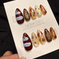 Reusable Winter Cocoa Sky | Handmade Press On Gel Acrylic Nails | 4for3 Timed Offer