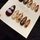 Reusable Winter Cocoa Sky | Handmade Press On Gel Acrylic Nails | 4for3 Timed Offer