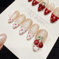 Reusable Fresh Cherry | Handmade Press On Gel Acrylic Nails | 4for3 Timed Offer