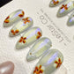 Reusable Aurora Garden Bloom Cat Eye | Handmade Press On Gel Nails