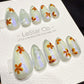 Reusable Aurora Garden Bloom Cat Eye | Handmade Press On Gel Nails