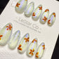 Reusable Aurora Garden Bloom Cat Eye | Handmade Press On Gel Nails