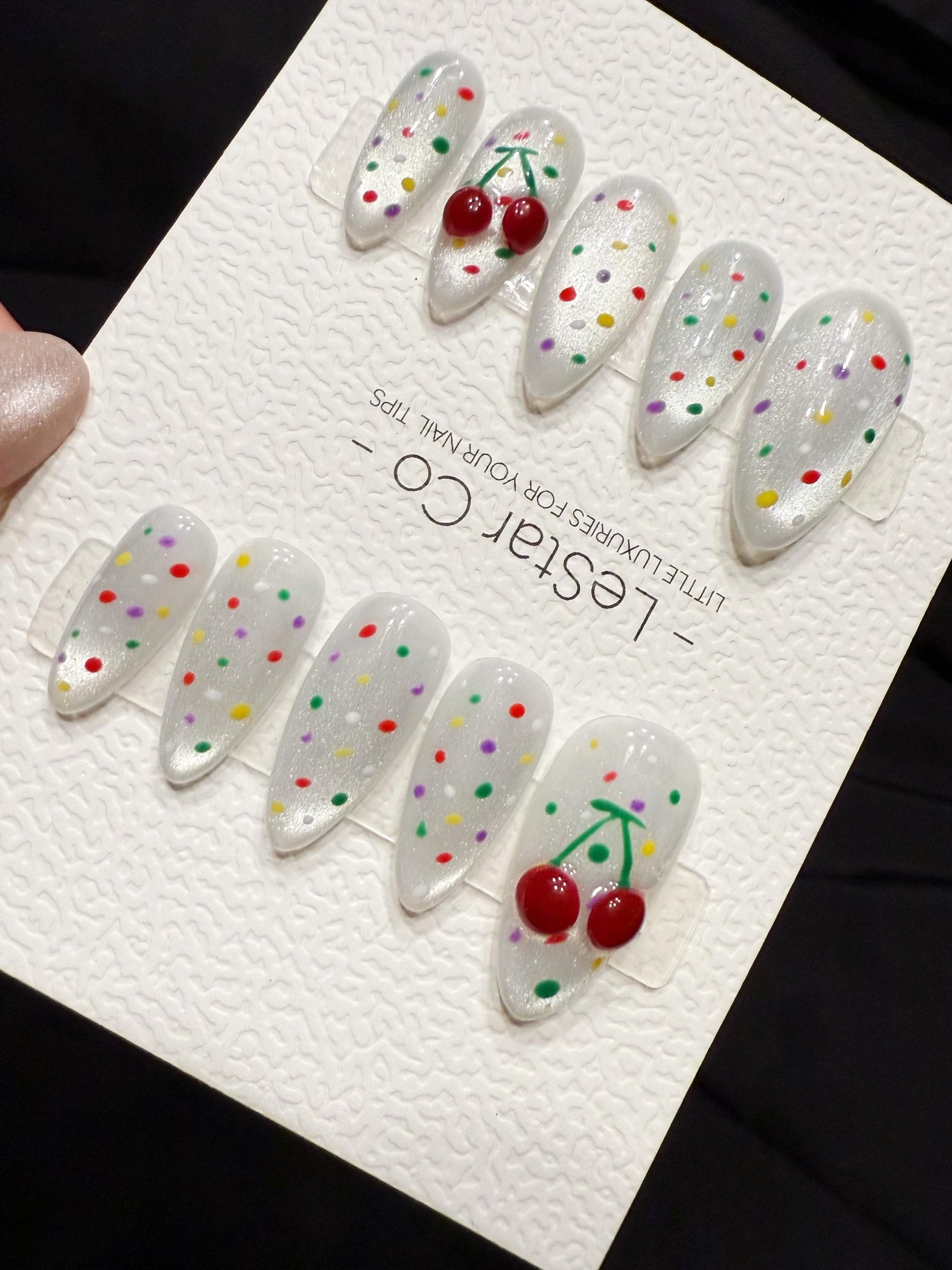Reusable Big Cherry | Handmade Press On Gel Acrylic Nails | 4for3 Timed Offer
